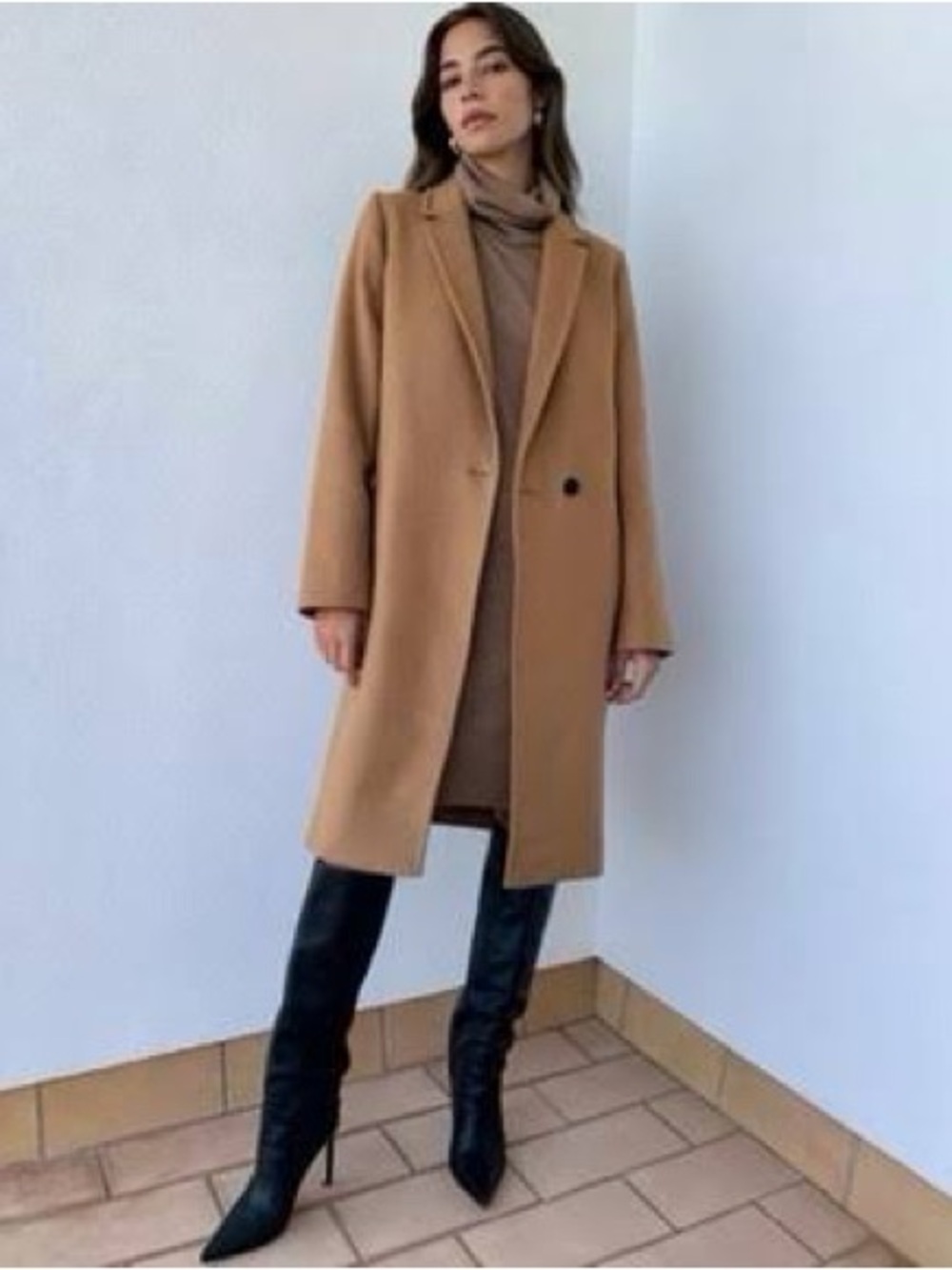 Aritzia Womens Camel Coat